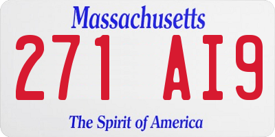 MA license plate 271AI9