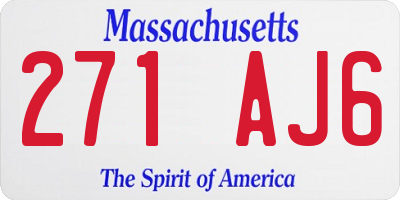 MA license plate 271AJ6