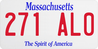 MA license plate 271AL0