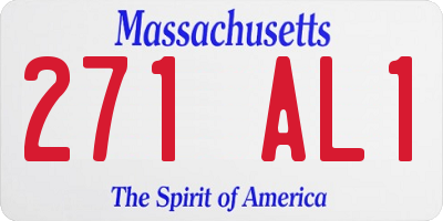MA license plate 271AL1