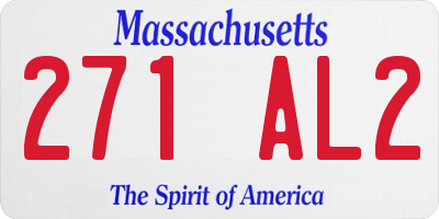 MA license plate 271AL2