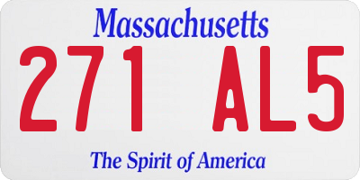 MA license plate 271AL5