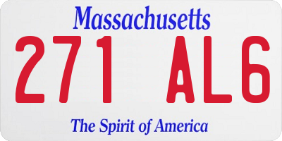 MA license plate 271AL6