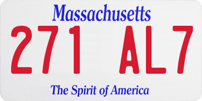 MA license plate 271AL7