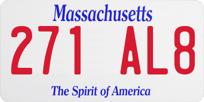 MA license plate 271AL8