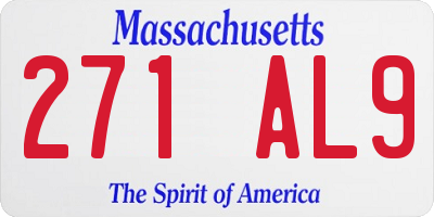 MA license plate 271AL9