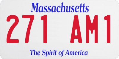 MA license plate 271AM1