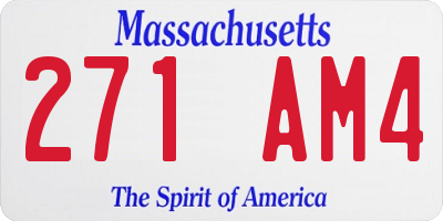 MA license plate 271AM4