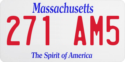 MA license plate 271AM5