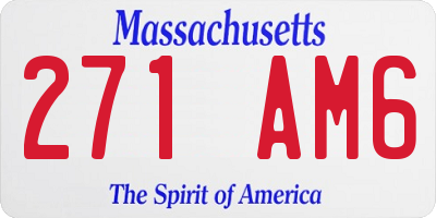 MA license plate 271AM6