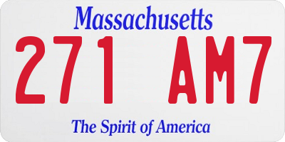 MA license plate 271AM7