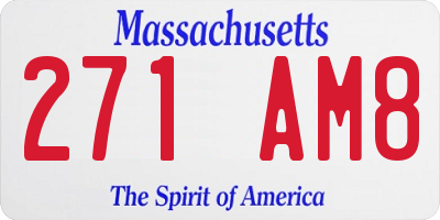 MA license plate 271AM8