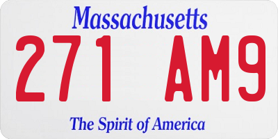 MA license plate 271AM9