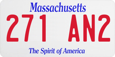 MA license plate 271AN2