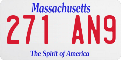 MA license plate 271AN9