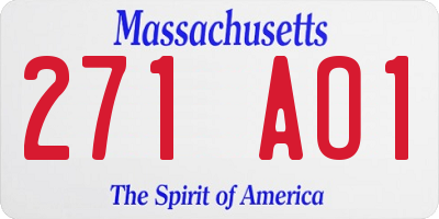 MA license plate 271AO1