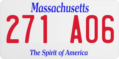 MA license plate 271AO6