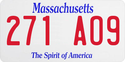 MA license plate 271AO9