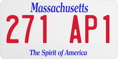 MA license plate 271AP1