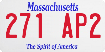 MA license plate 271AP2