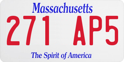 MA license plate 271AP5