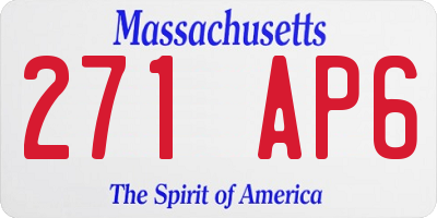 MA license plate 271AP6