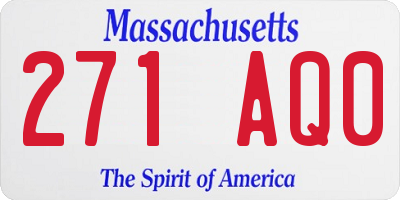 MA license plate 271AQ0