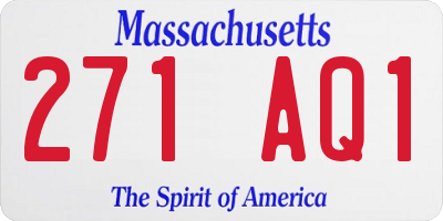 MA license plate 271AQ1