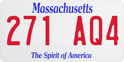 MA license plate 271AQ4
