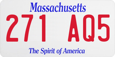 MA license plate 271AQ5