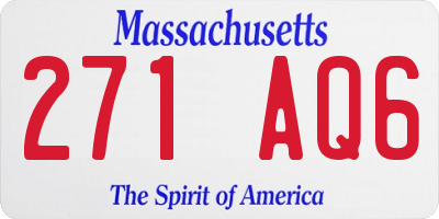 MA license plate 271AQ6