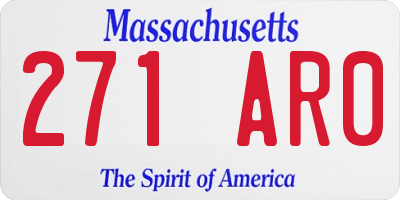 MA license plate 271AR0