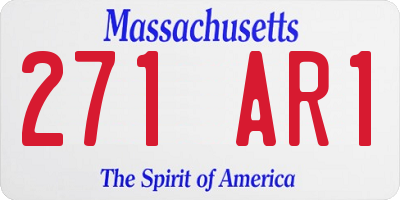 MA license plate 271AR1