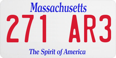 MA license plate 271AR3