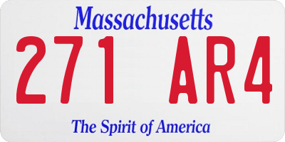 MA license plate 271AR4