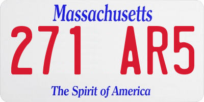 MA license plate 271AR5