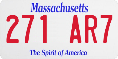 MA license plate 271AR7