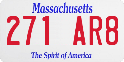 MA license plate 271AR8