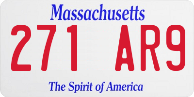 MA license plate 271AR9