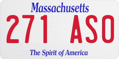 MA license plate 271AS0