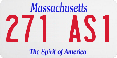 MA license plate 271AS1