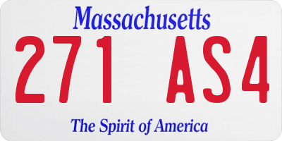 MA license plate 271AS4