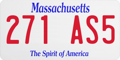 MA license plate 271AS5