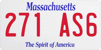 MA license plate 271AS6