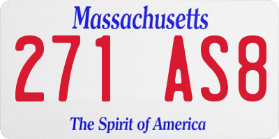MA license plate 271AS8