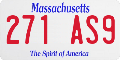 MA license plate 271AS9