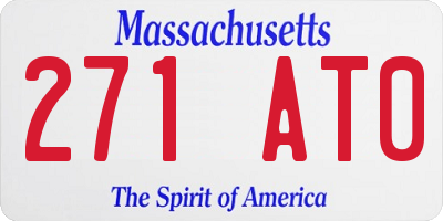 MA license plate 271AT0