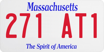 MA license plate 271AT1