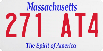 MA license plate 271AT4