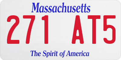 MA license plate 271AT5